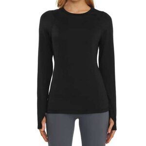 NWT Spyder Brushed Crew Neck Long Sleeve Black Large